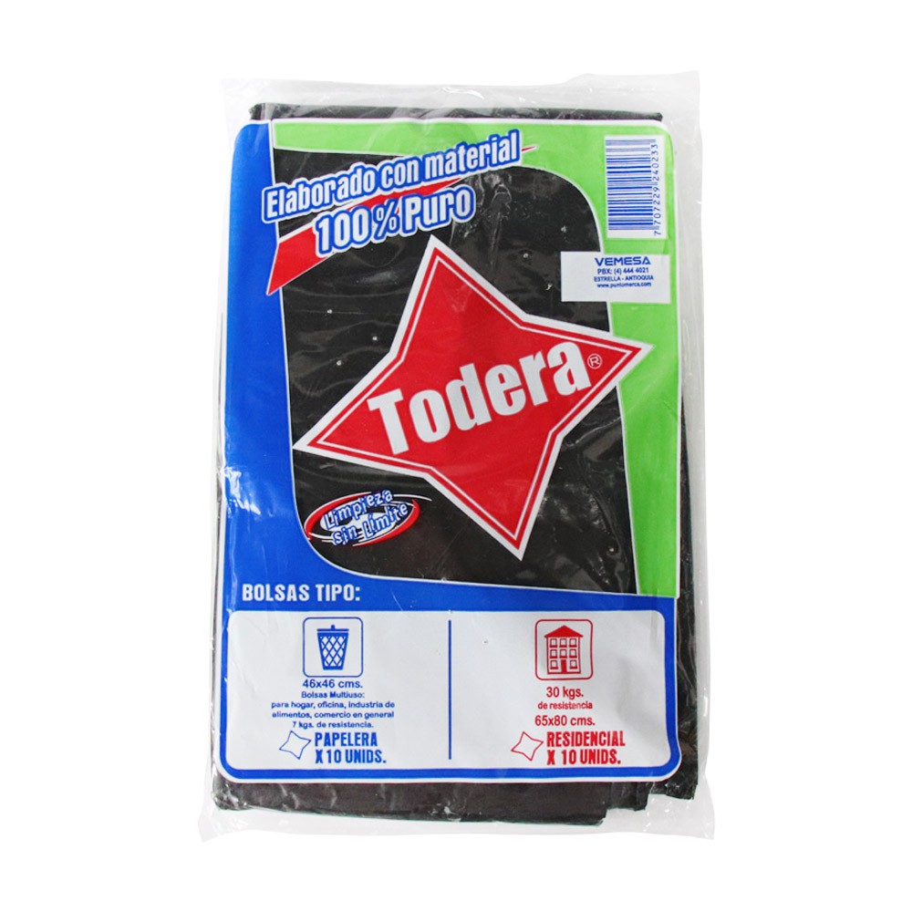 BOLSA NEGRA TODERA RESIDENCIA  x 10U