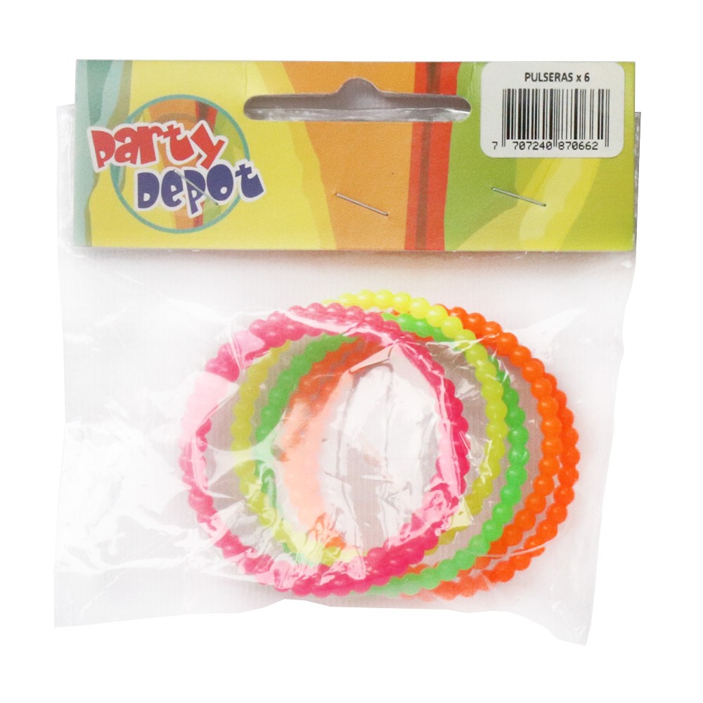 PULSERAS 6U PARTY DEPOT