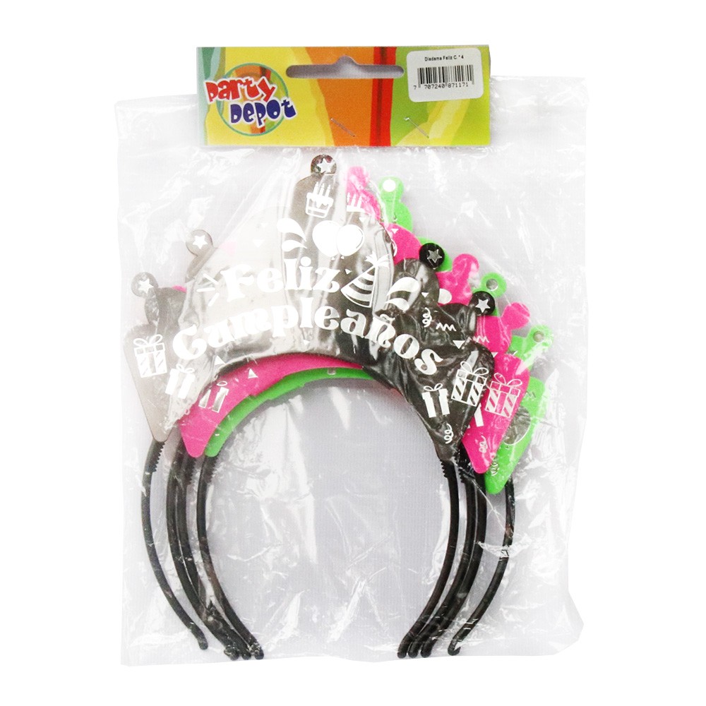 DIADEMA FELIZ CUMPLEAÑOS PARTY DEPOT*4UN