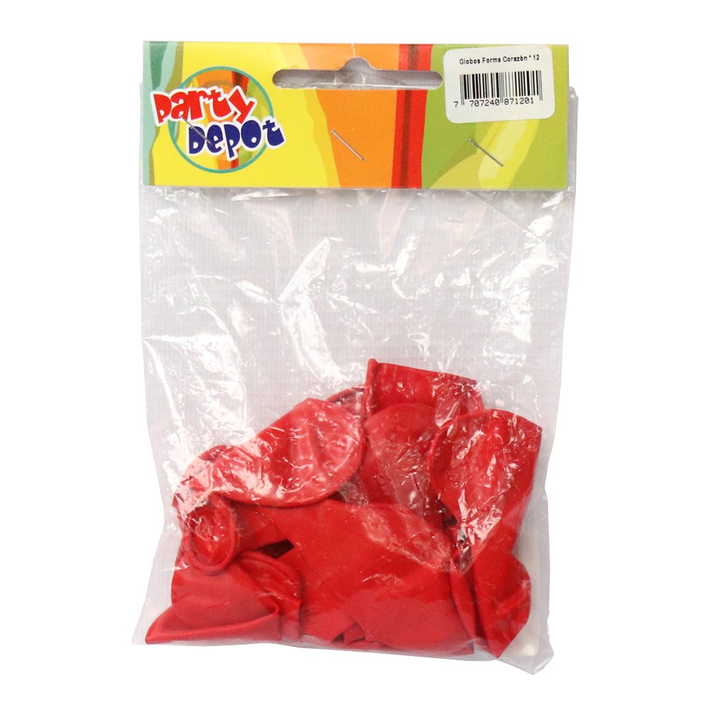 GLOBOS FORMA CORAZON PARTY DEPOT*12UND