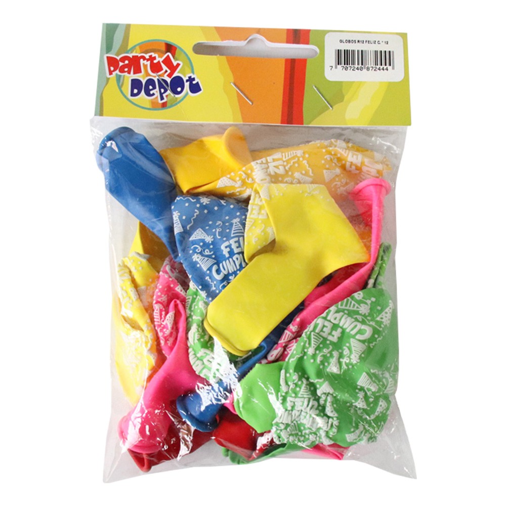 GLOBOS R12 FELIZ CUMPLEAÑOS  x  12