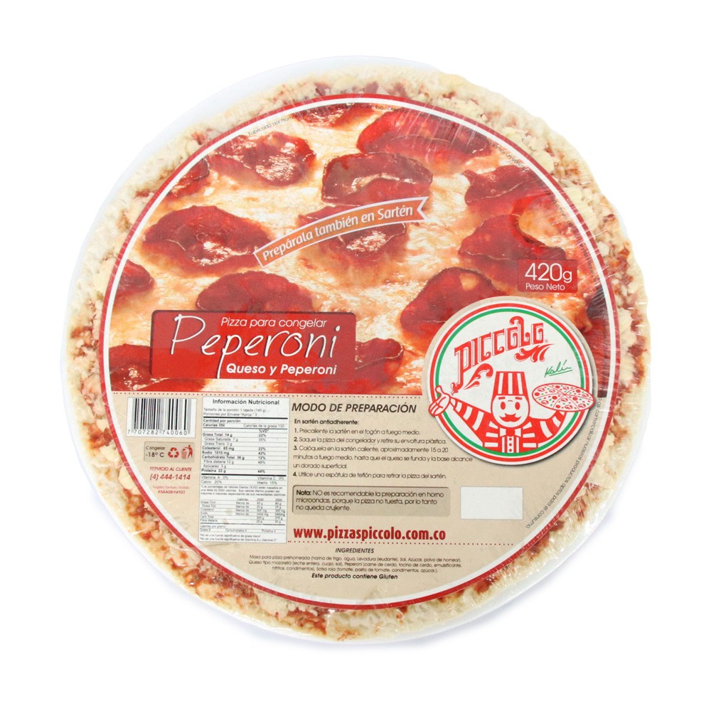 PIZZA DE PEPERONI PICCOLO  x 420GR