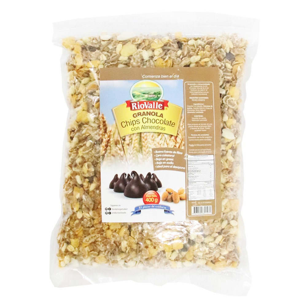 GRANOLA CHIP CHOCOLATE RIOVALLE  x 400GR