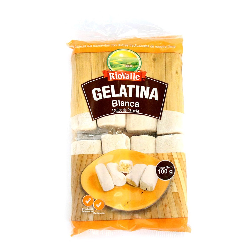 GELATINA BLANCA RIOVALLE X8  x 100GR