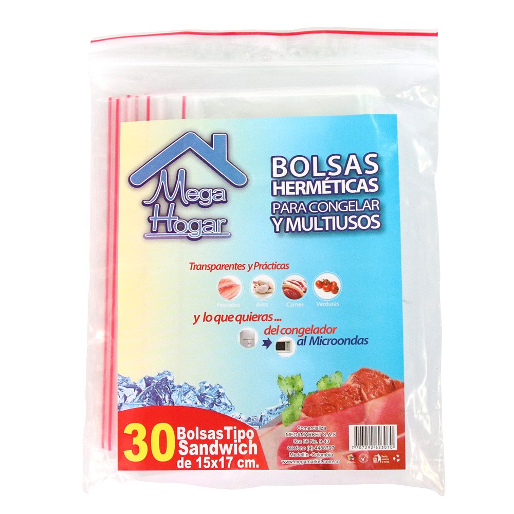 BOLSA ZIPPER MEGAHOGAR 15 x 17 CM