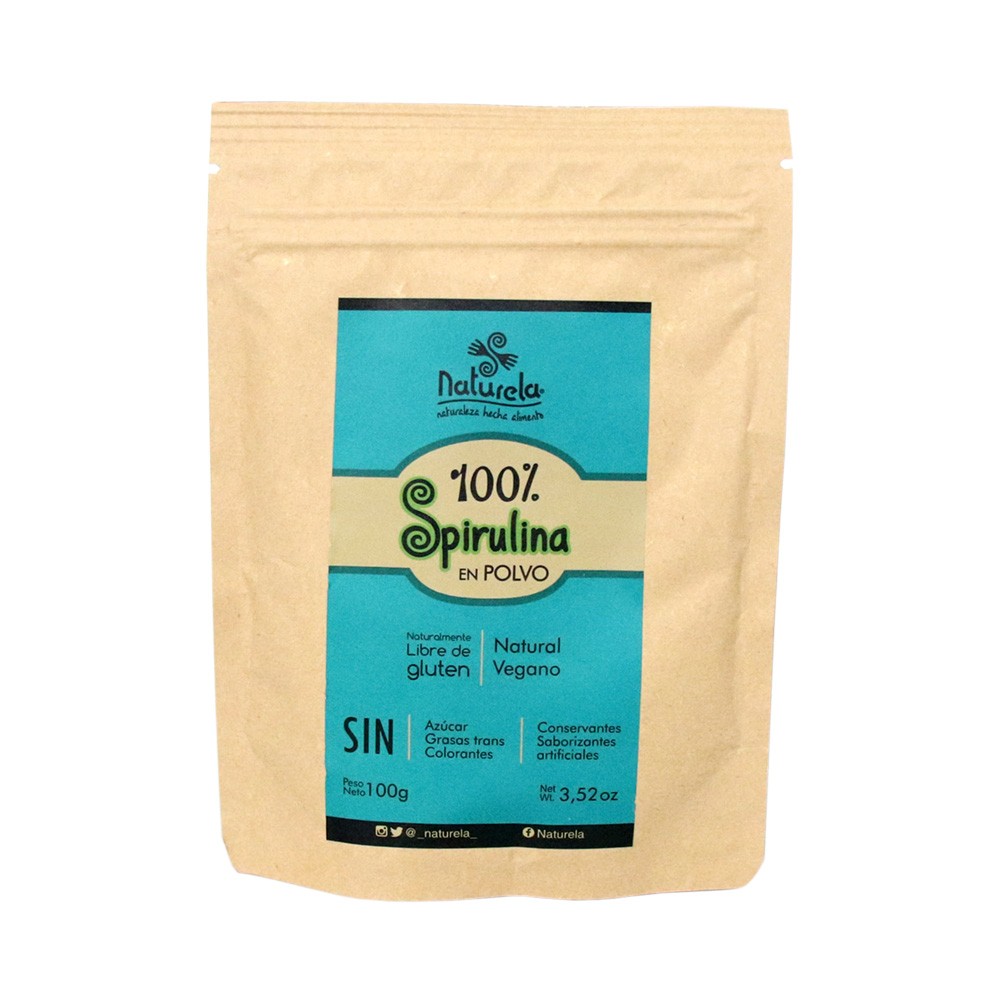ALIMENTO POLVO SPIRULINA 100% PURA*100g