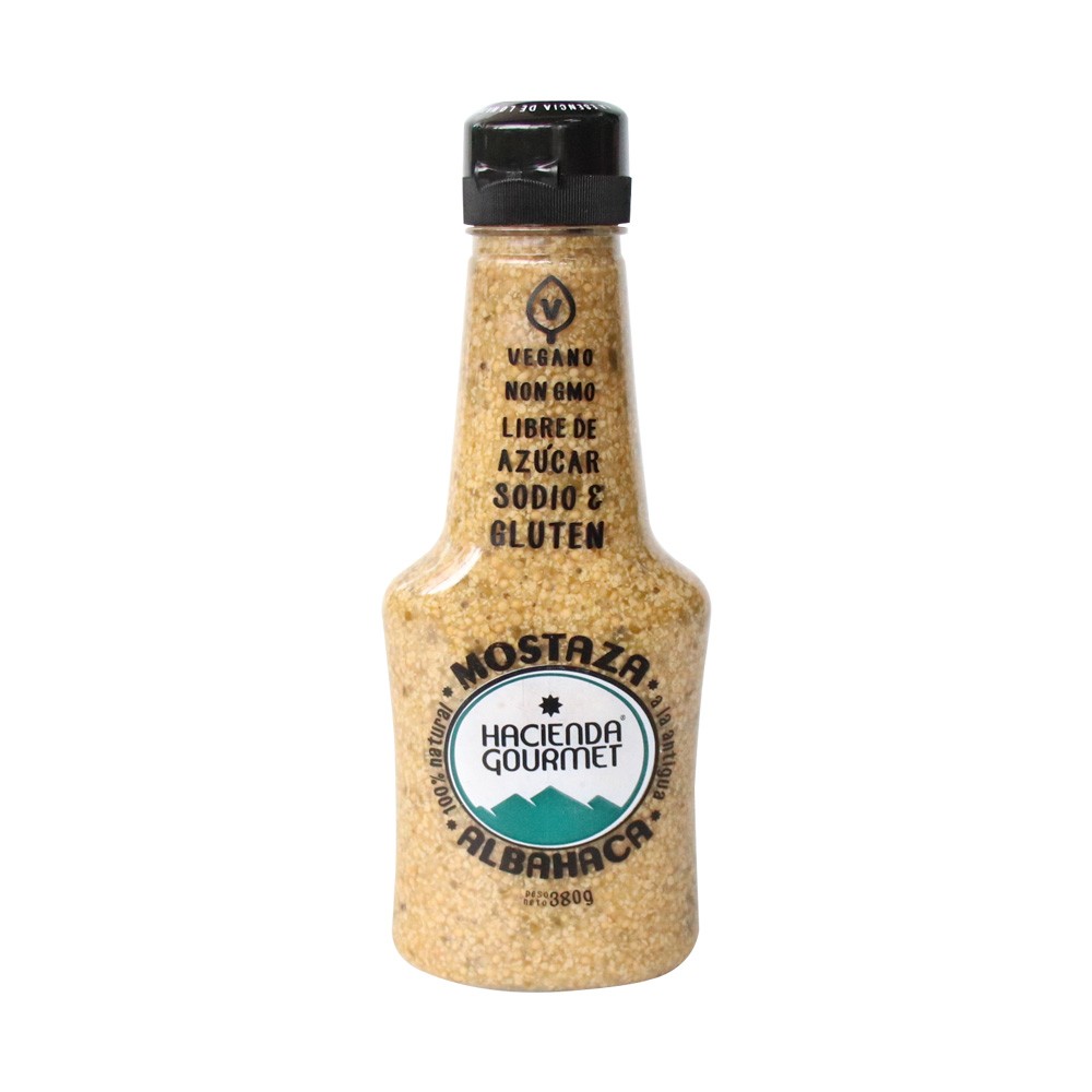 MOSTAZA EN GRANO ALBAHACA  x  380 GR