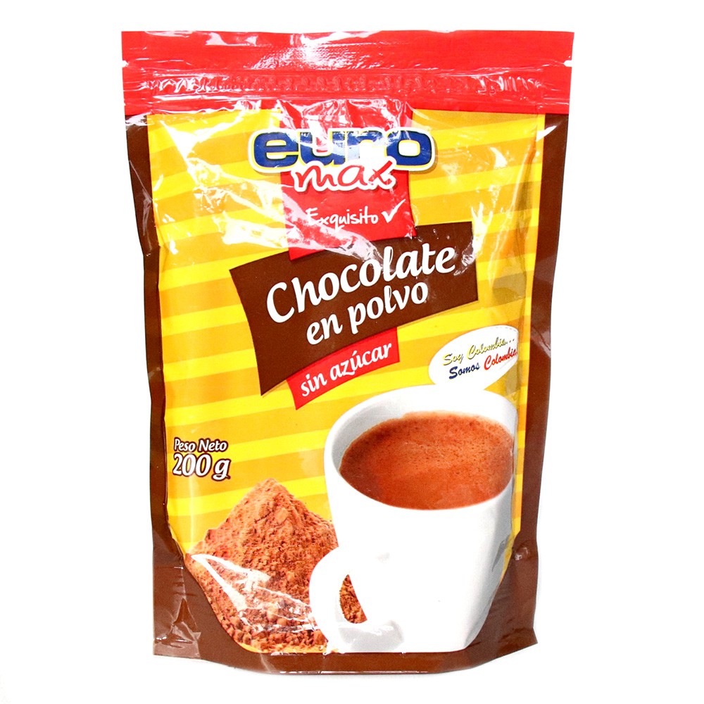 CHOCOLATE EN POLVO SIN AZUCAR EURO*200GR