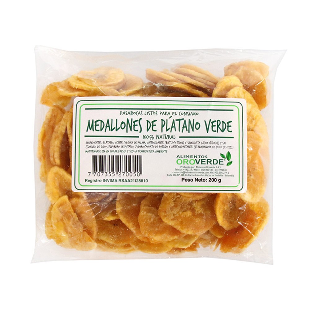 PLATANITOS LIMÃ�N ORO VERDE  x 200GR