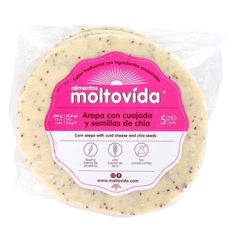 AREPA CON CUAJADA Y CHIA MOLTOVIDA*350GR