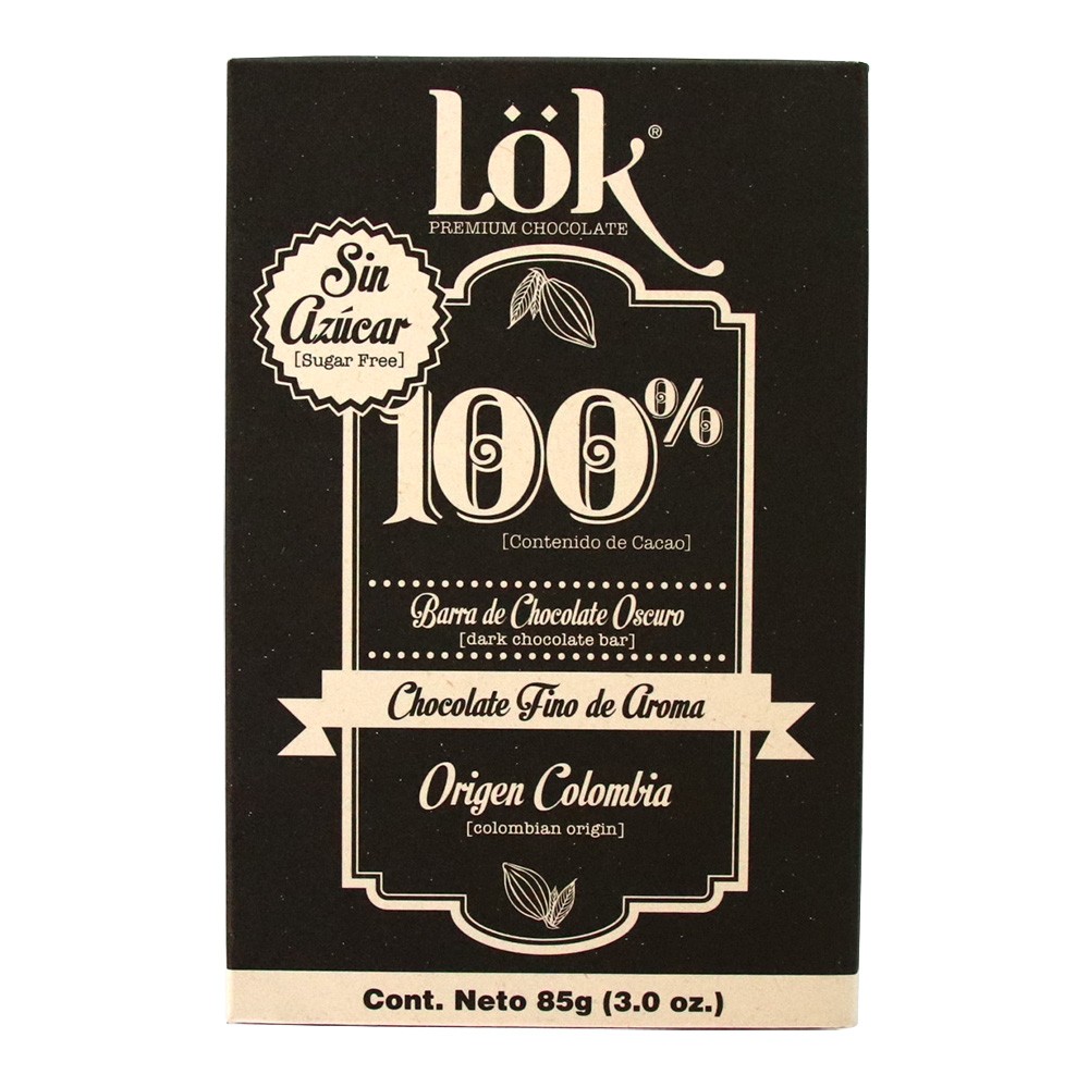 CHOCOLATE LOK 100% CONTENIDO CACAO*85GR