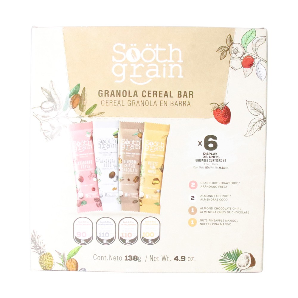 BARRA DE CEREAL SURTIDA SOOTH GRAI*138GR