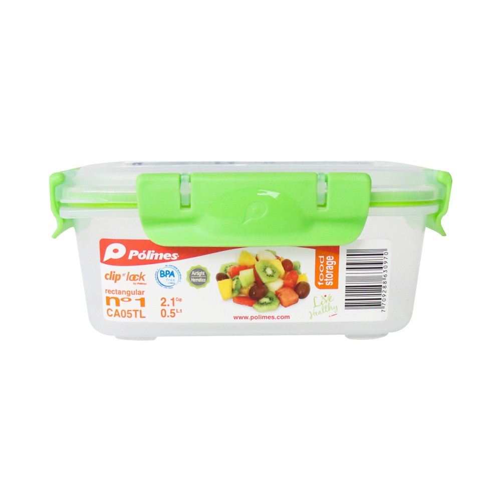 RECIPIENTE RECTA CLIP&LOCK N 1 POLIMES