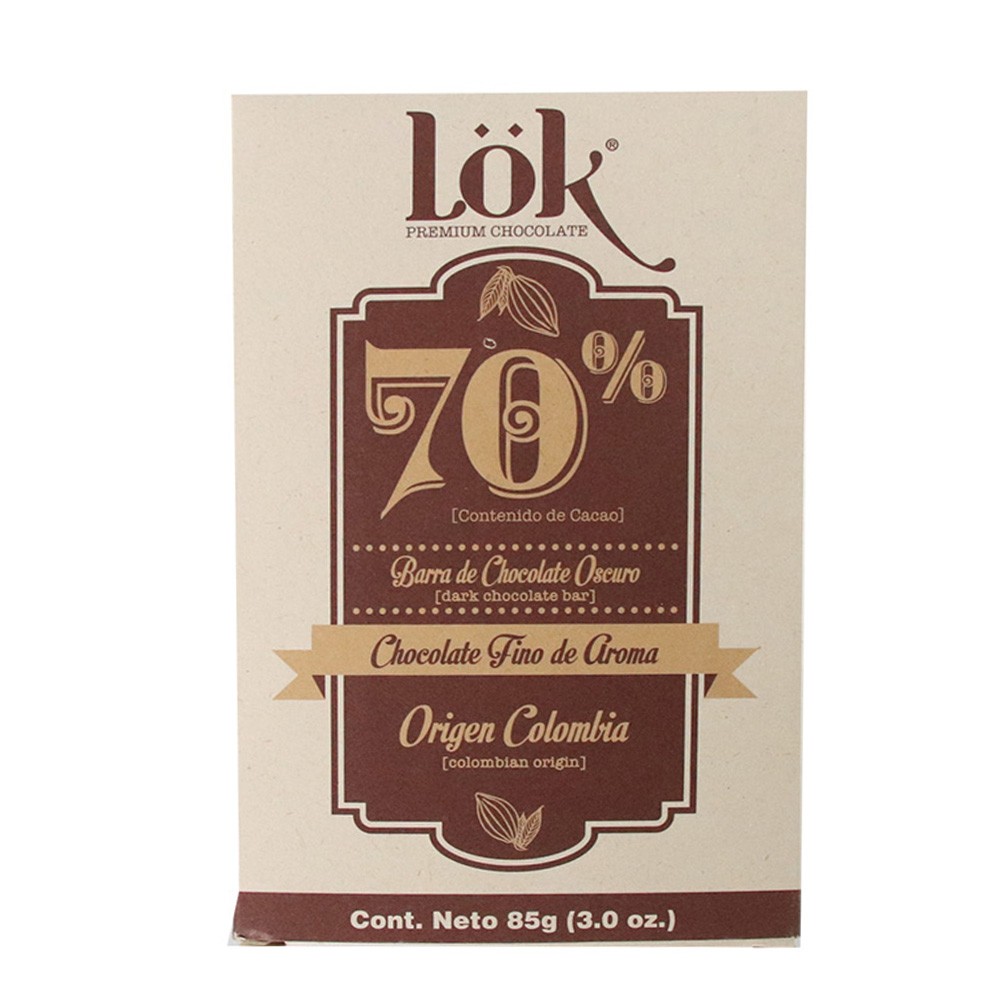 CHOCOLATE LOK 70% CONTENIDO CACAO*85GR