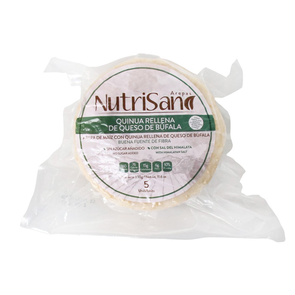 AREPA QUINUA RELL MOZZA BUF NUTRISANO*5U