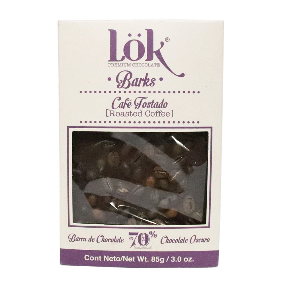 CHOCOLATE BARKS CAFE TOSTADO LOK*85GR