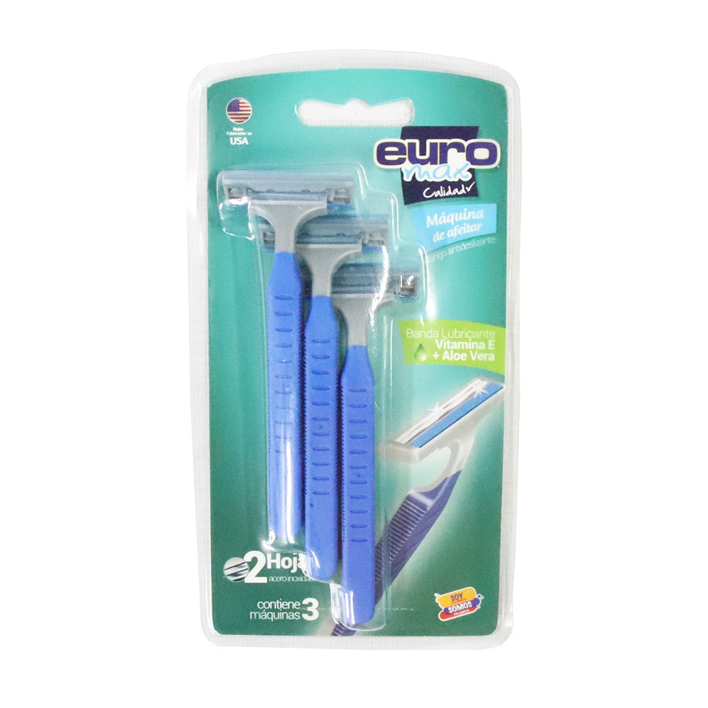 MAQUINA AFEITAR 2H ANTID BLISTE EURO*3UN