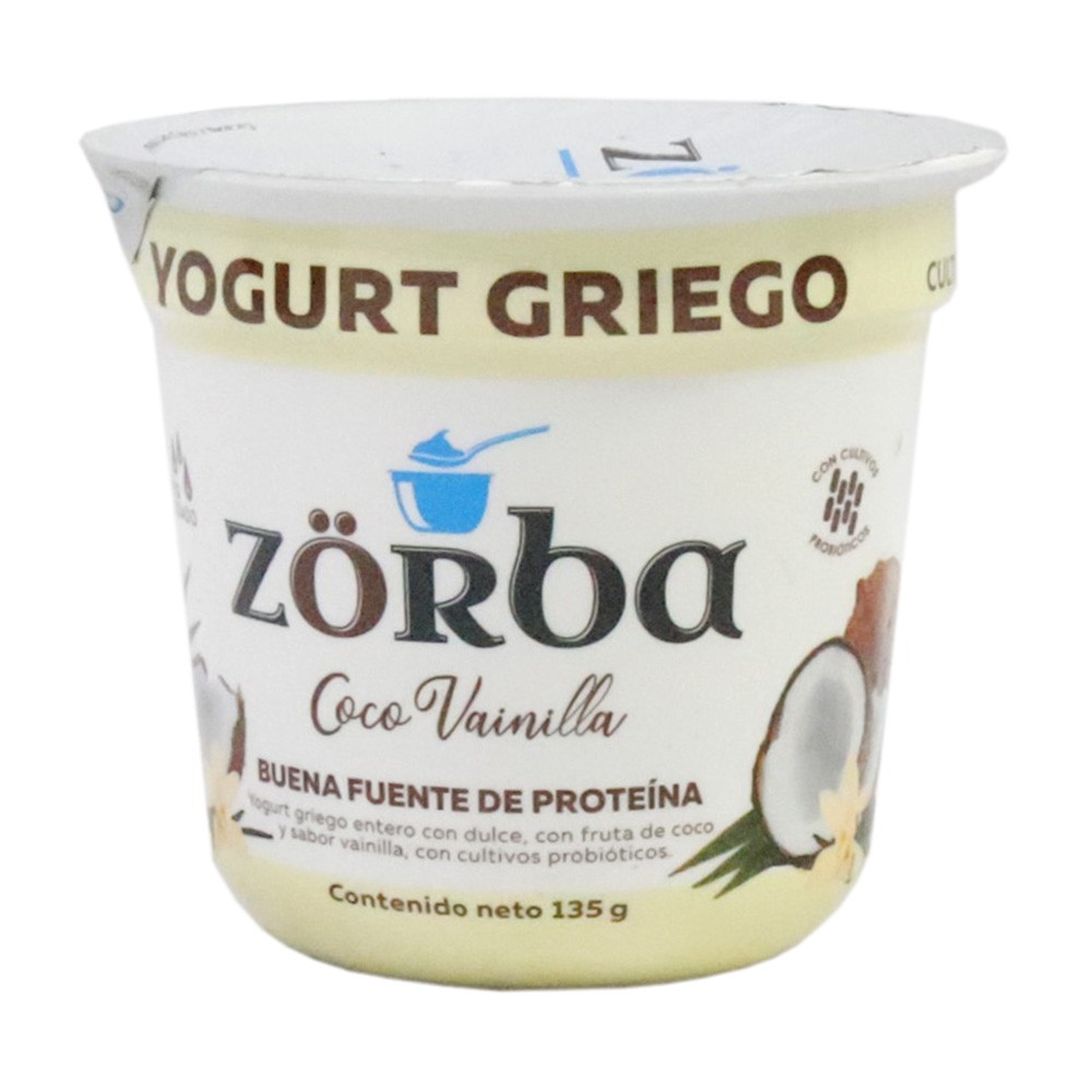 YOGURT GRIEGO COCO VAINILLA ZORBA*135GR