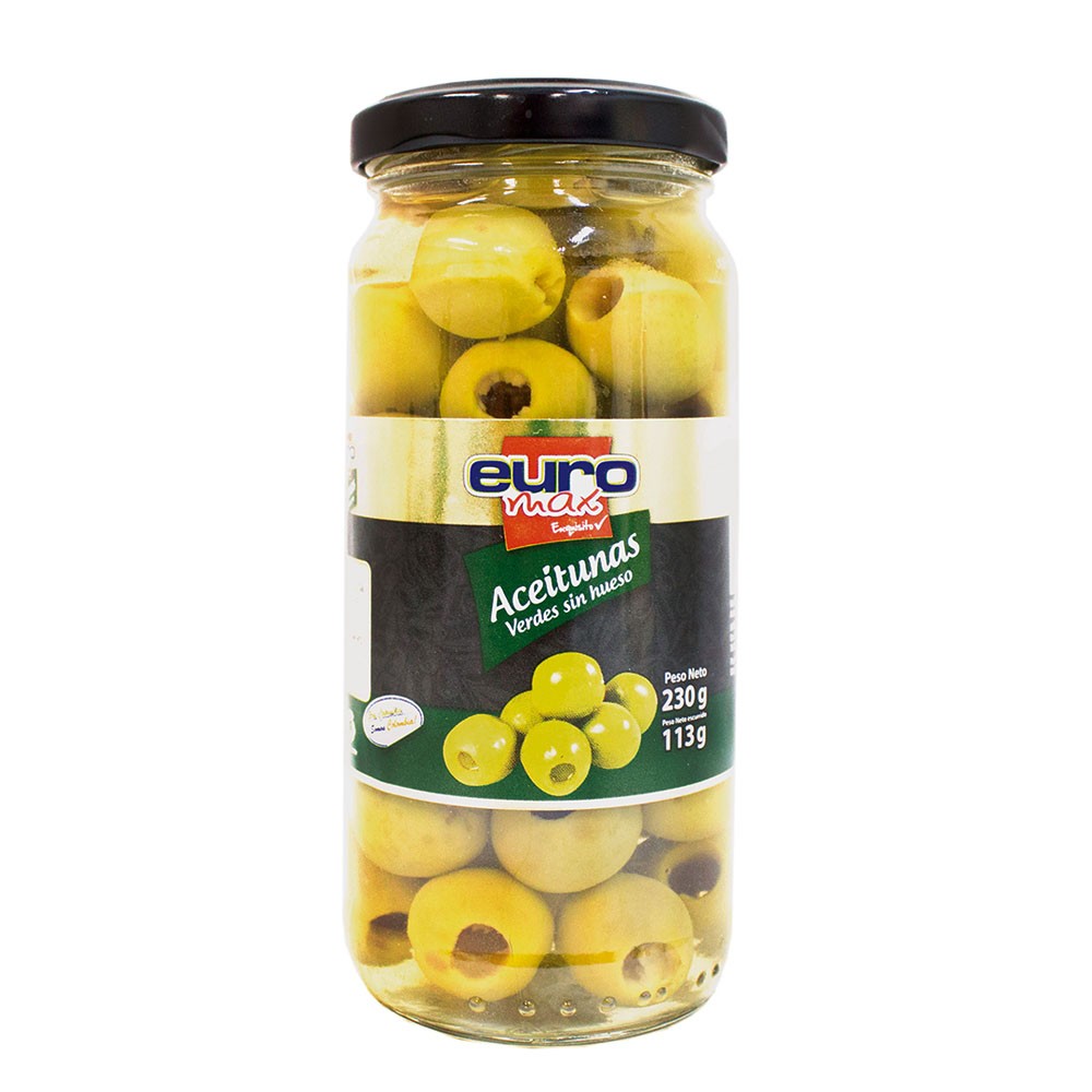 ACEITUNAS VERDES SIN HUESO EURO  x 230GR