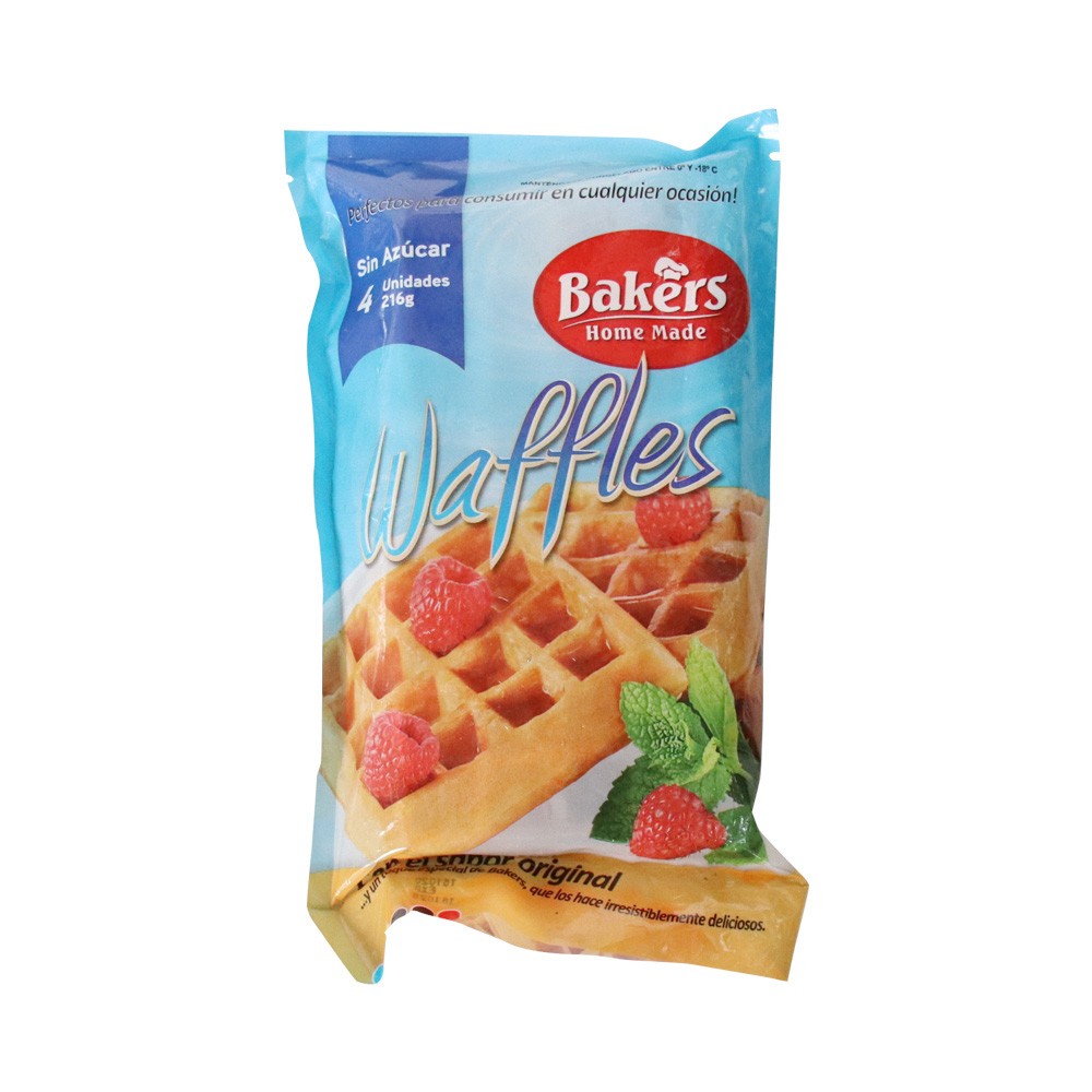 WAFFLE TRAD SIN AZUCAR BAKERS  x 216GR