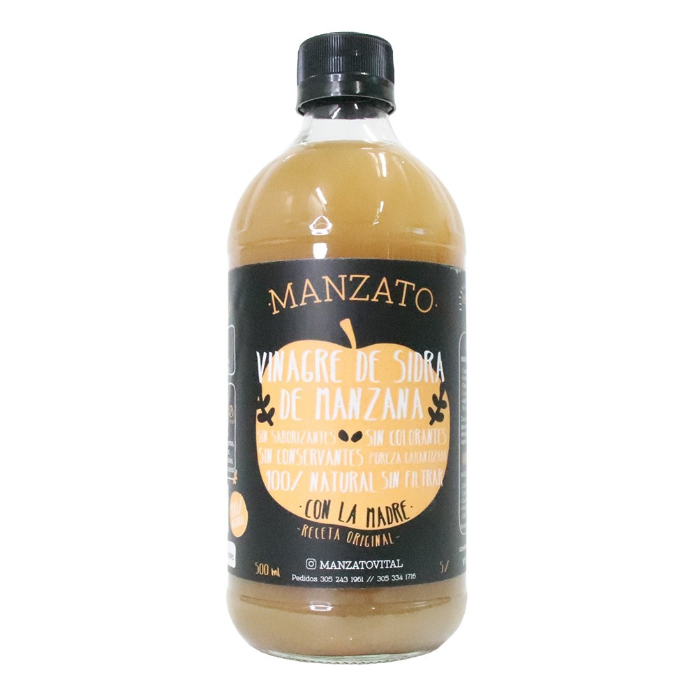 VINAGRE DE MANZANA FCO MANZATO  x 500 ML