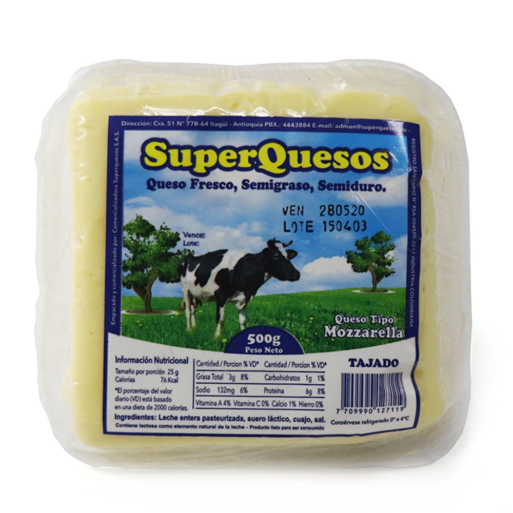 QUESO MOZARELLA TAJ 500gr SQ