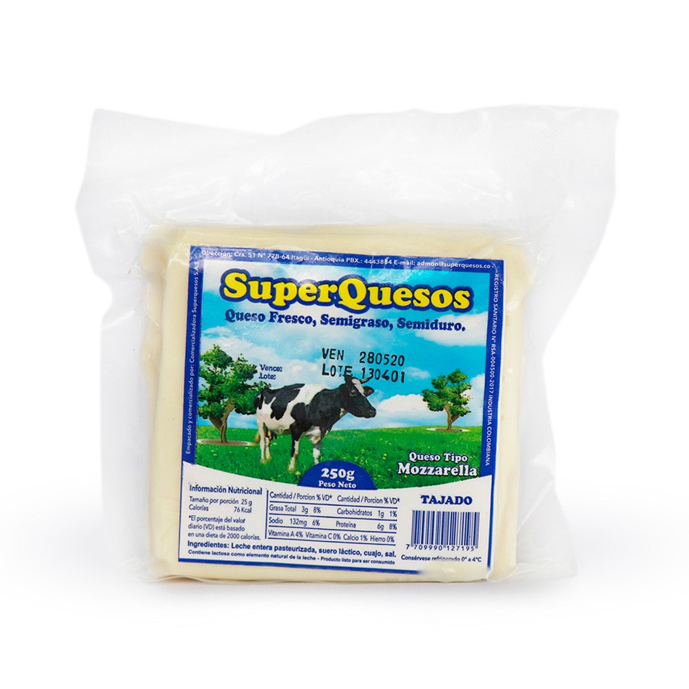 QUESO MOZZARELLA TAJ 250gr SQ