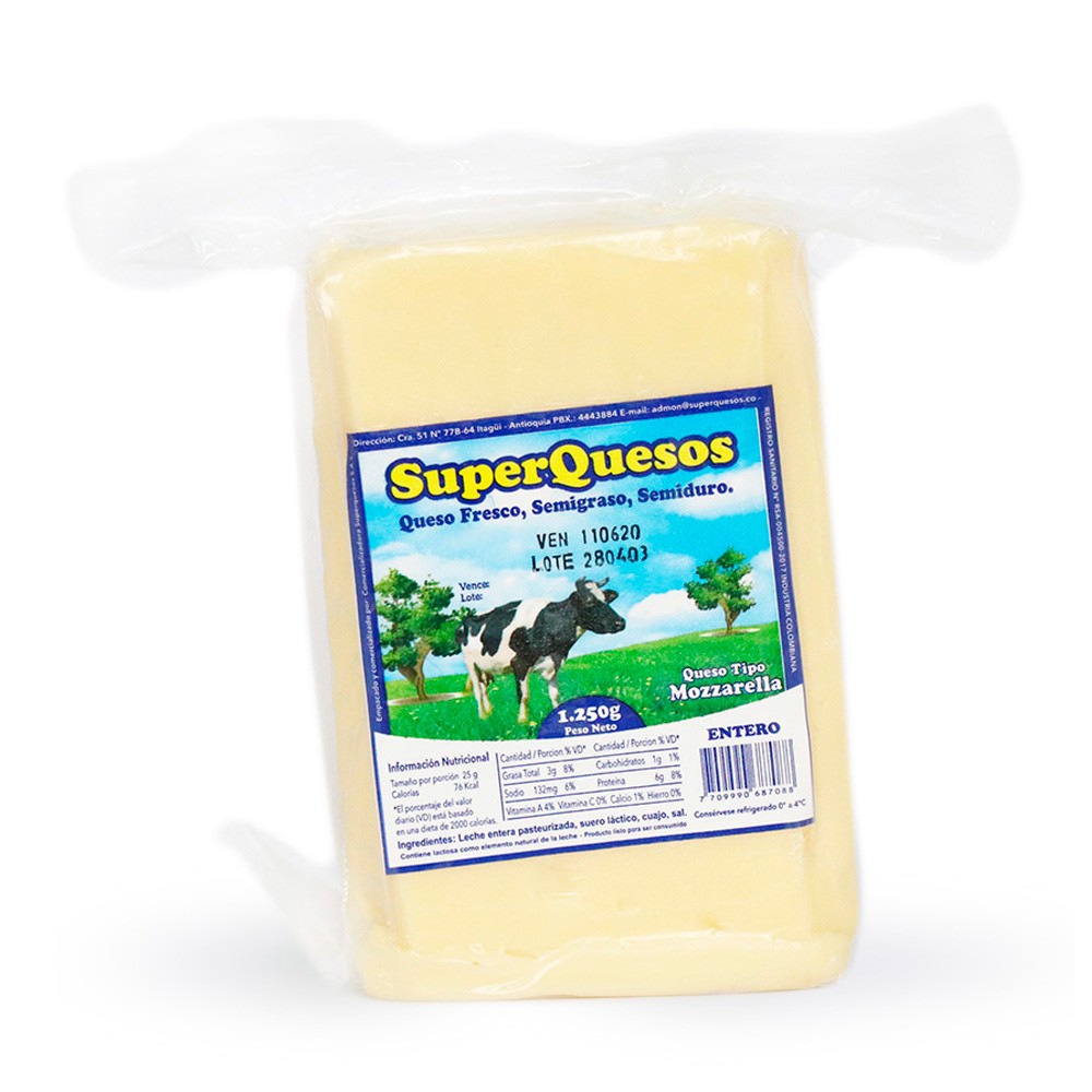 QUESO MOZARELLA ENTERO  x 1250GR SQ