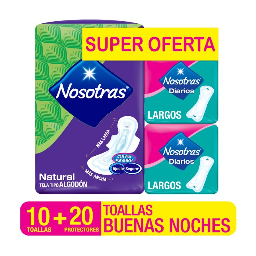 Oft Toallas Intimas Nosotras Buenas Noches X 10Und + Protectores Diari