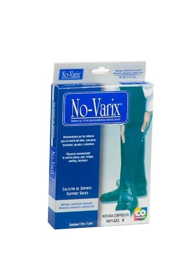Medias No Varix Mediana Compresión Caballero Navy Azul M Par X1Und