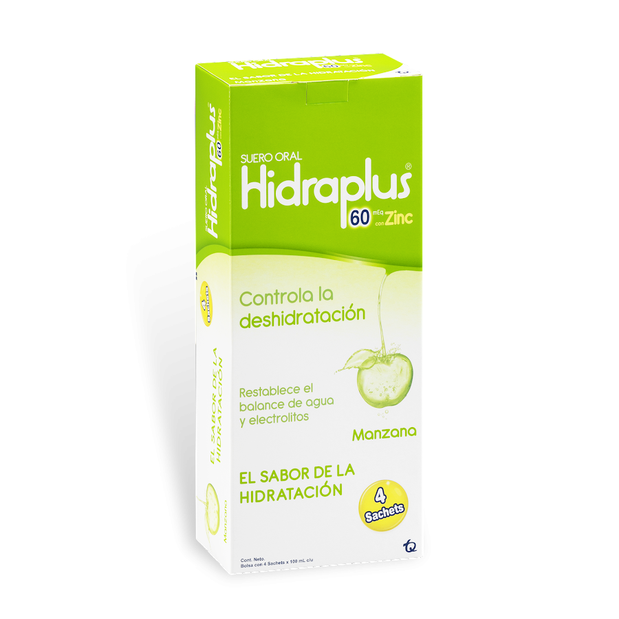 HIDRAPLUS TRATAM.DESHIDRATACIÓN 60 ZINC MANZANA  CAJAX4SCH.