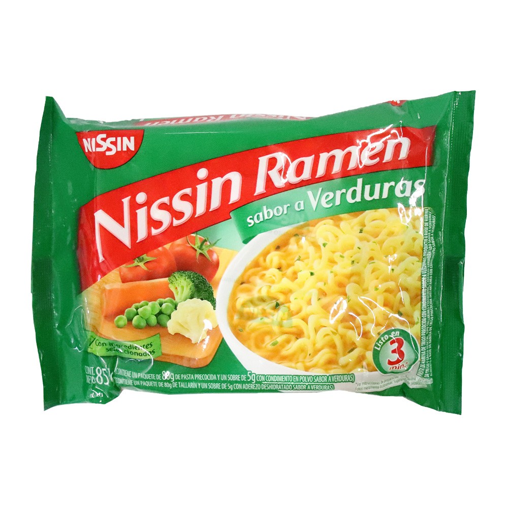SOPA RAMEN VERDURAS NISSIN  x 85 GR