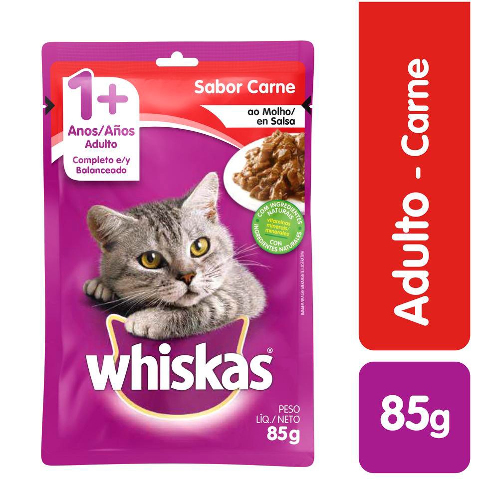 POUCH WHISKAS CARNE  x 85GR