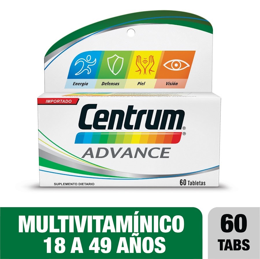 CENTRUM ADVANCE TABLETA FRASCO X60TAB. PFIZER MULTIVITAMÍNICO