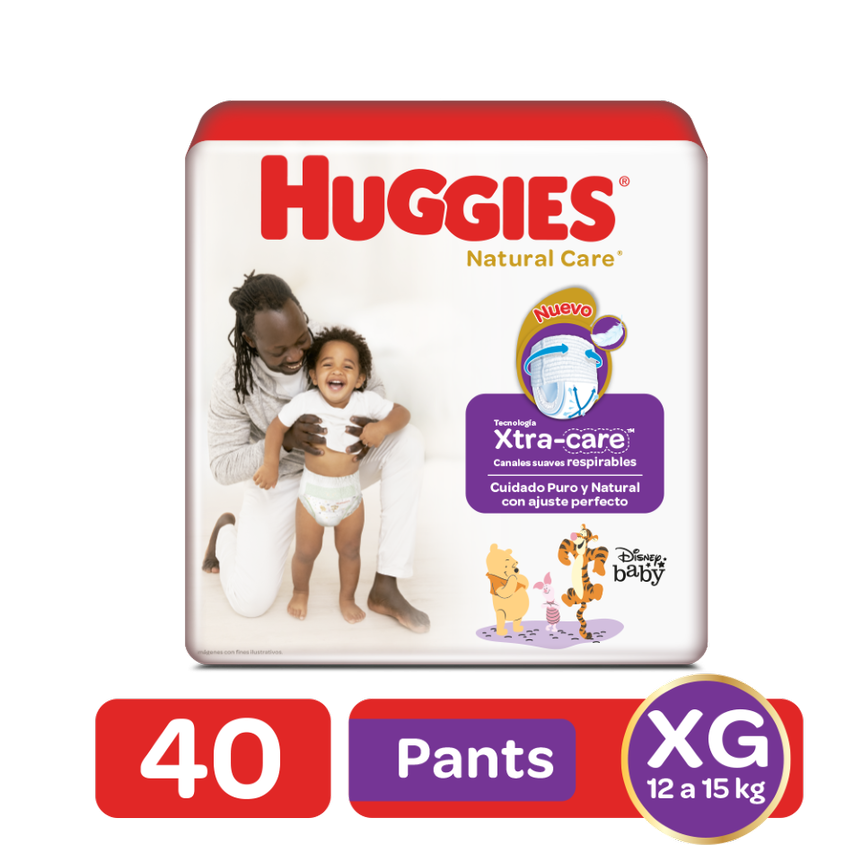 Pañales Pants Huggies Natural Care XG Etapa 4 x 40 und