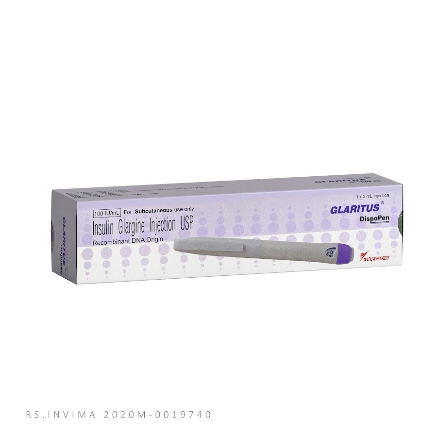 Glaritus 100UI/ml Insulina Glargina DispoPen x 3ml Solucion Inyectable