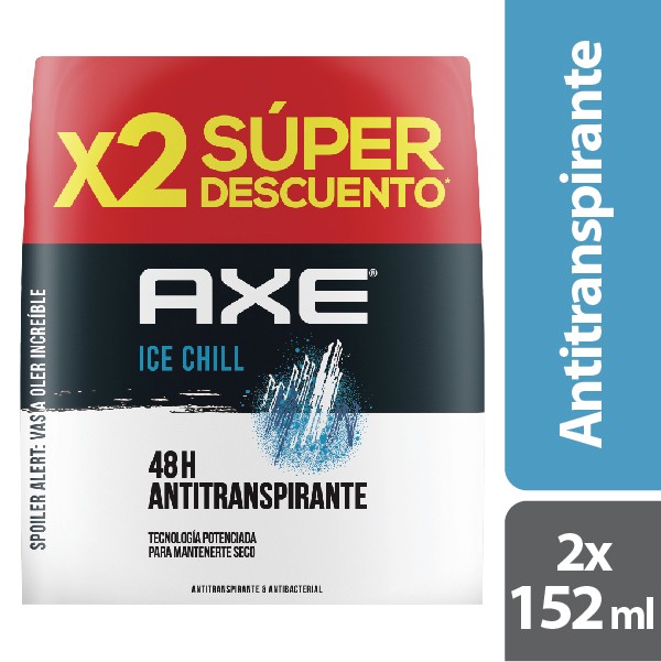 Oferta Desodorante Axe Ice Chill Aerosol 48h Seco 2x152ml