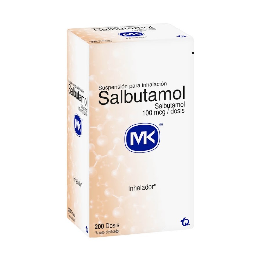 Salbutamol MK 100 mcg Inhalador Frasco x200Dos.