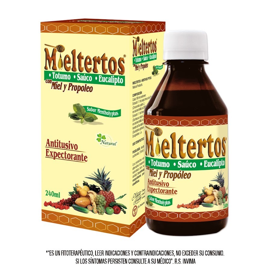 Mieltertos Jbe. Fco x240Ml. NAT Totumo Saúco Eucalipto Miel Propóleo