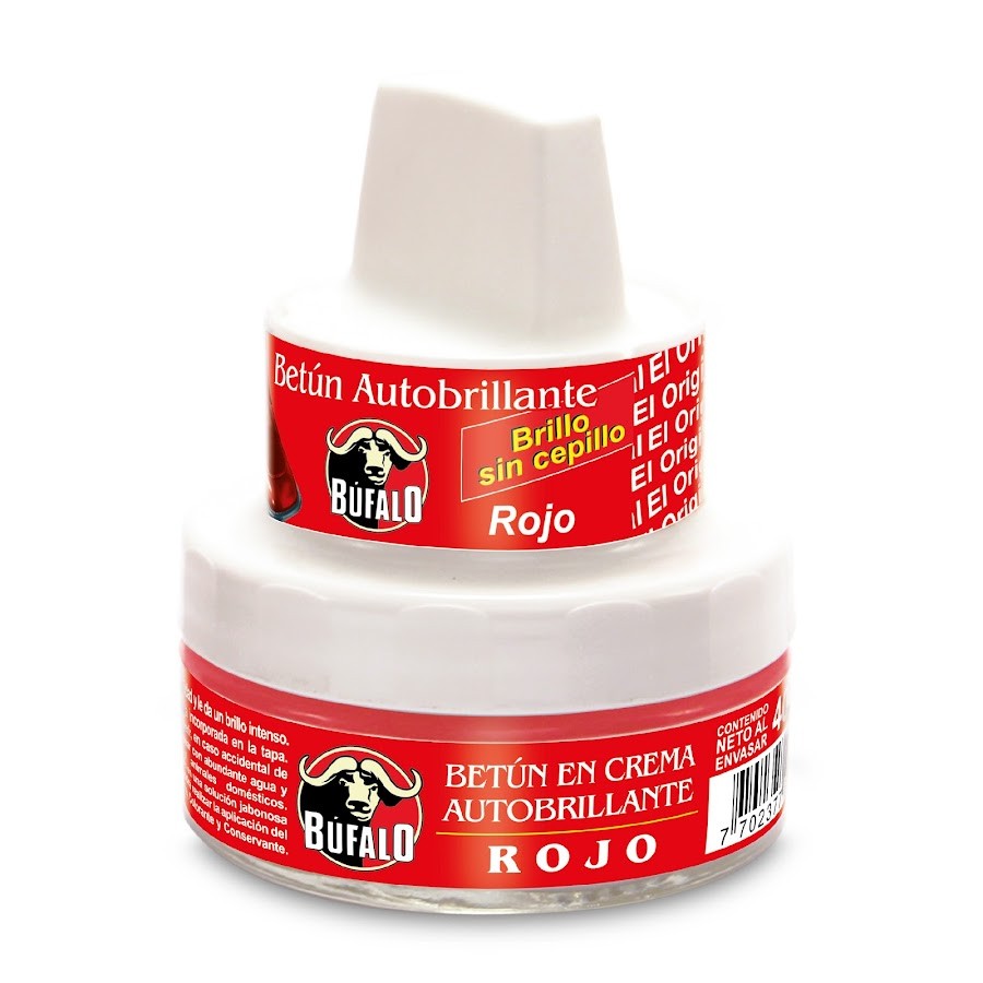 BETÚN BÚFALO AUTOBRILLANTE CREMA SIN CEPILLO ROJO X40ML