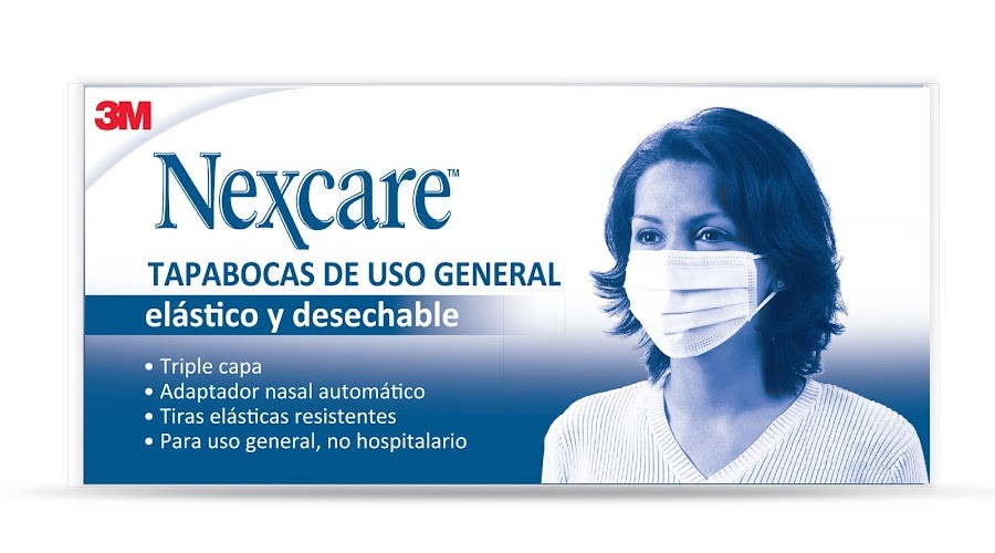 Tapabocas Nexcare 3M Desechables Caja x 12Uni
