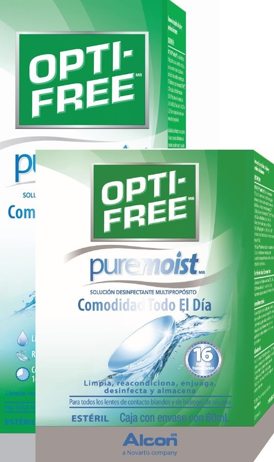 OFT Solución Para Lentes Opti-Free Pure Moist Frasco X300Ml + 60Ml gratis