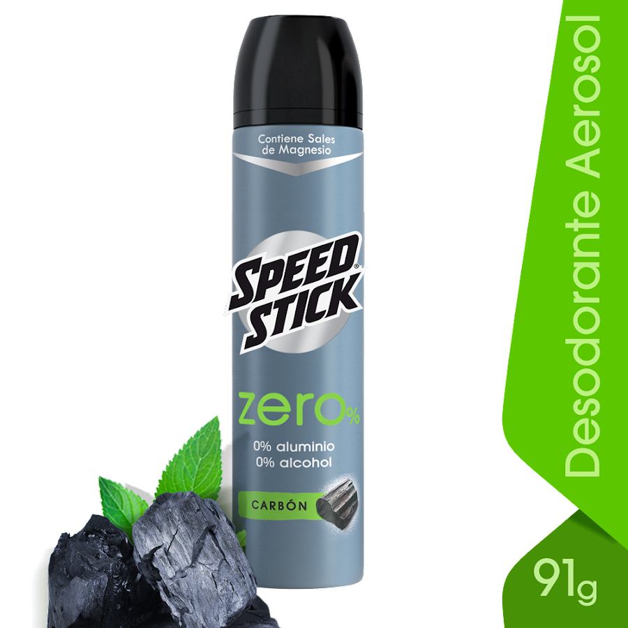 Desodorante Speed Stick Spray Zero Natural Carbon x 91Gr