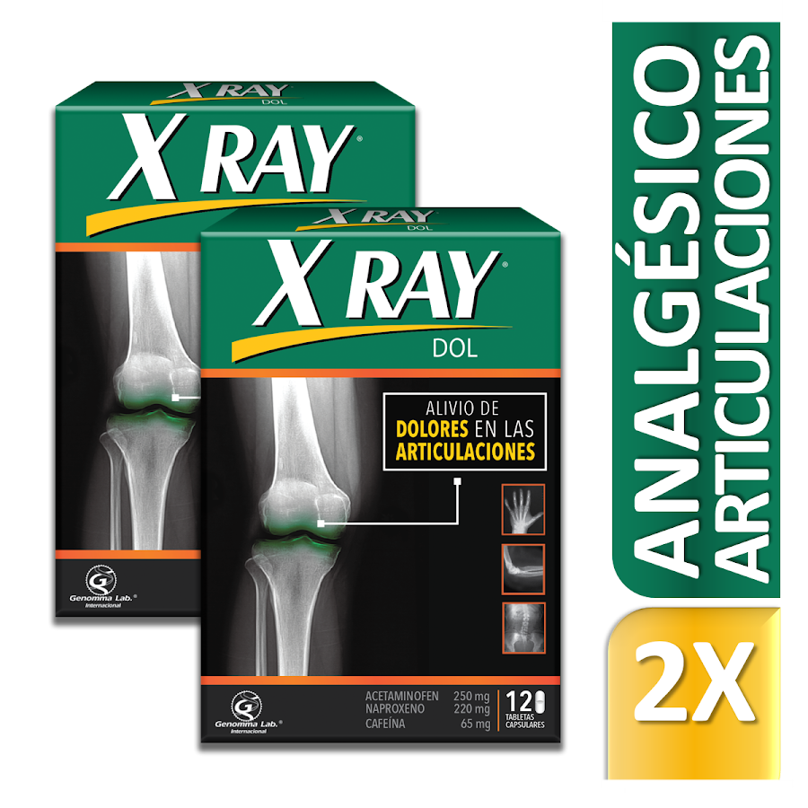 OFT XRAY DOL Analgésico 2 Cajas cada una x 12Tabletas Pague 16 lleve 24