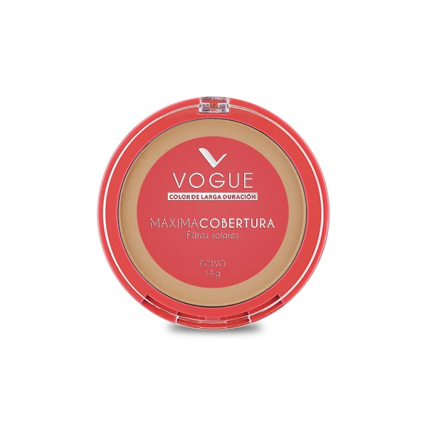 Polvo Compacto Vogue Máxima Cobertura Filtros Solares Caramelo x 14Gr