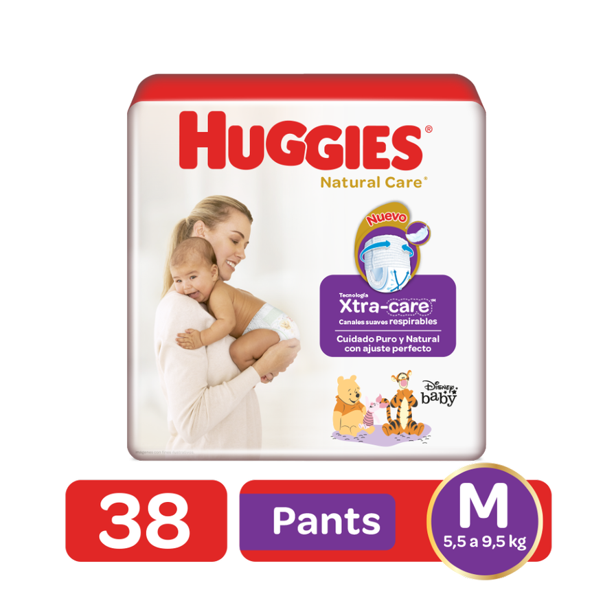 Pañales Pants Huggies Natural Care Etapa 2 Talla M x38 und