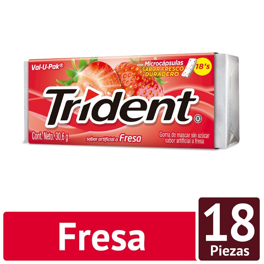 Goma de Mascar Trident Evup 18S Fresa 30.6Gr