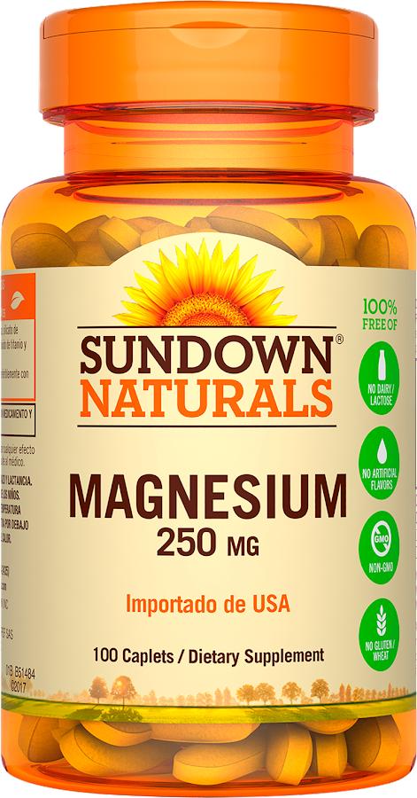 Magnesio Sundown Naturals 250Mg Cápsulas Frasco X100Tab.