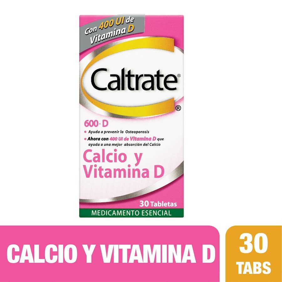 Caltrate 600 D 400 Ui Frasco X30Tab Pfizer Calcio Vitamina D