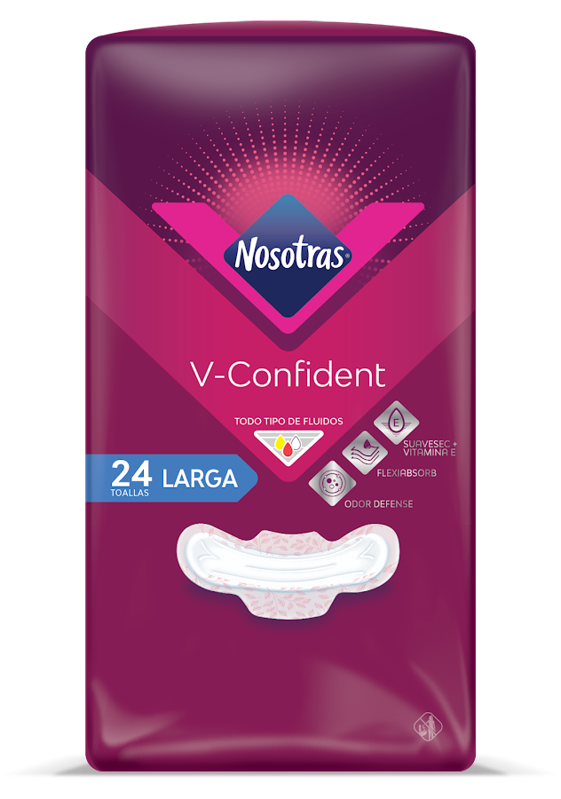Toallas Nosotras Larga V-Confident x24 Und